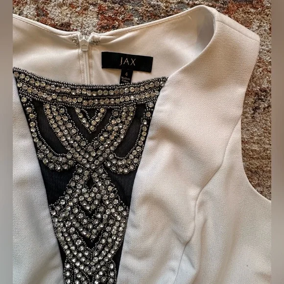 Jax Rhinestone Glam Peplum Cocktail Dress - Women’s Size 4 - Picture 10 of 12